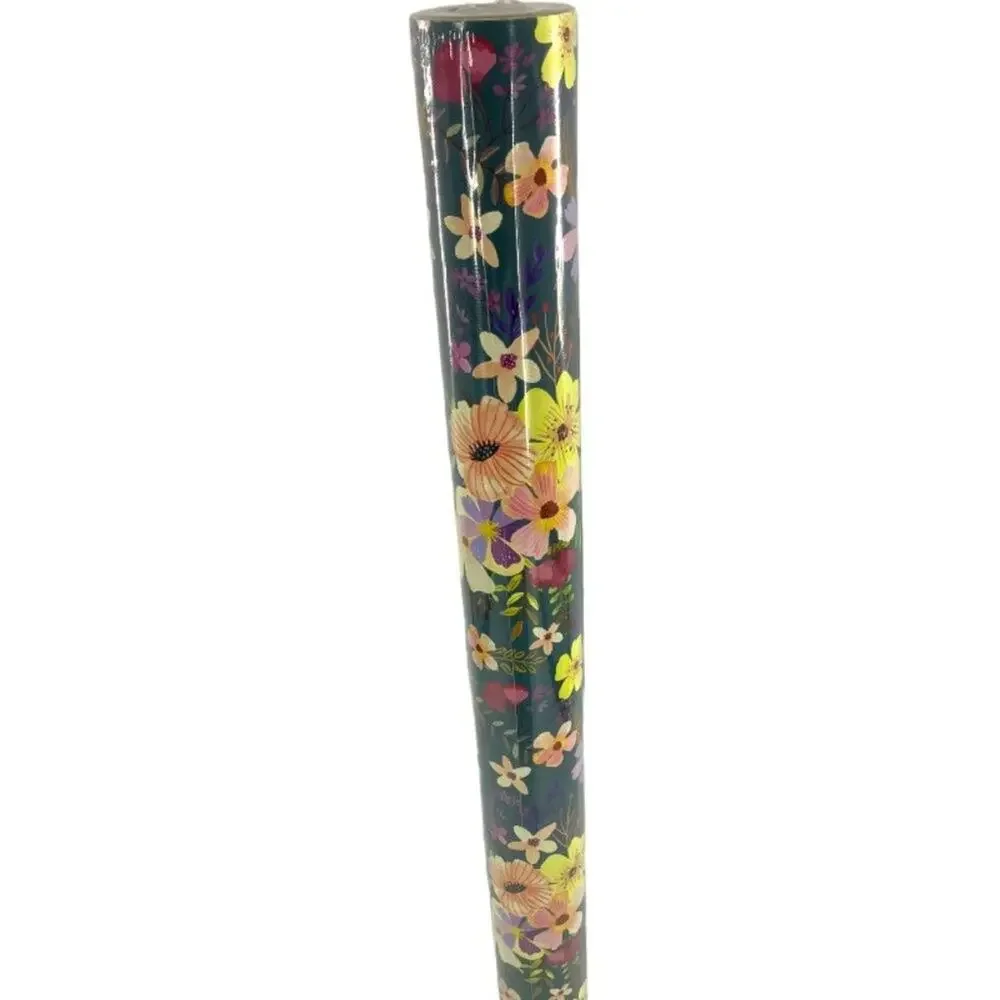Mia Charro Dark Blue Floral Gift Wrapping Paper 30 Square Feet
